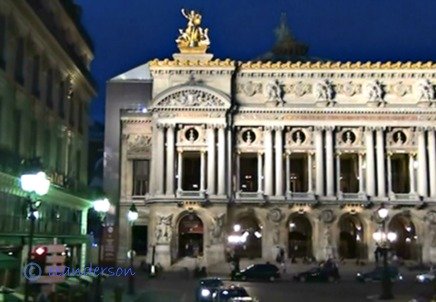 Paris opera at night