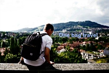 man travelling with one bag