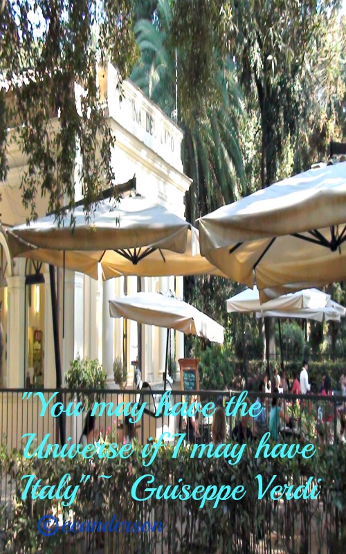 cafe in Villa Borghese park, Rome, Italy